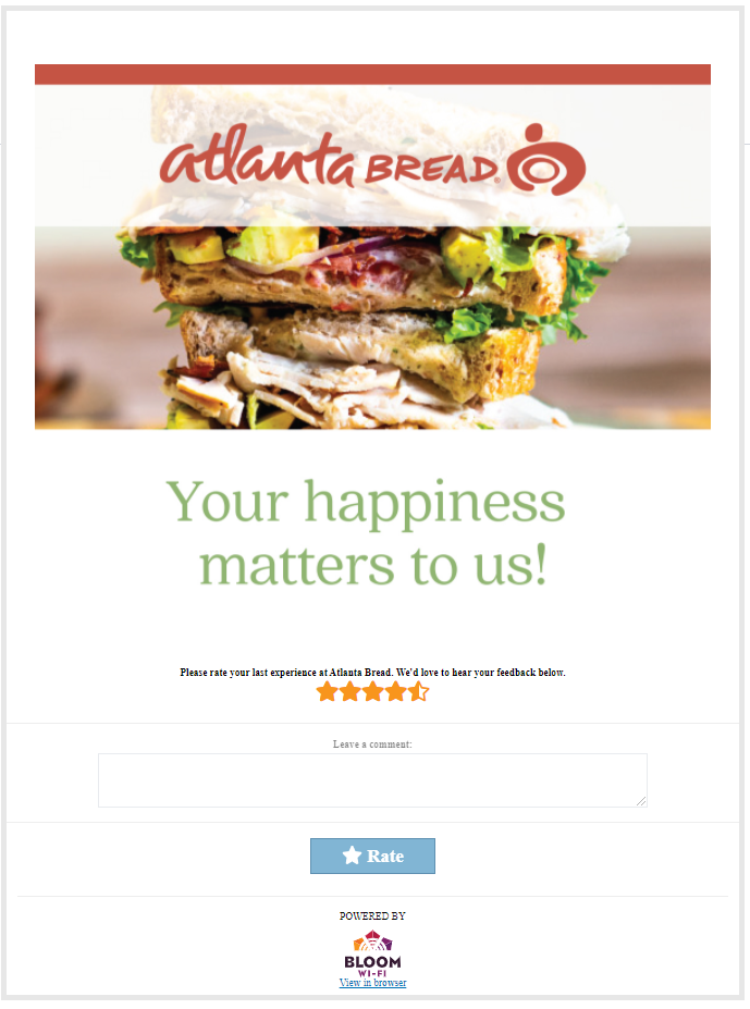 Restaurant marketing automation for guest surveys example
