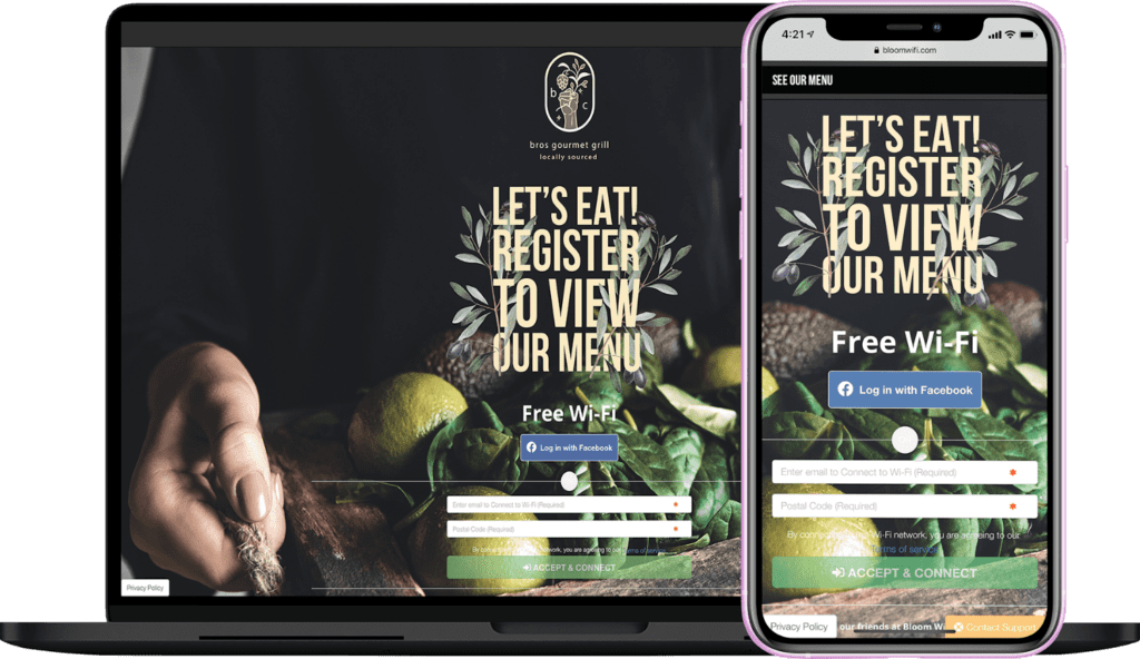 Free WiFi for Customers Captive Portal
