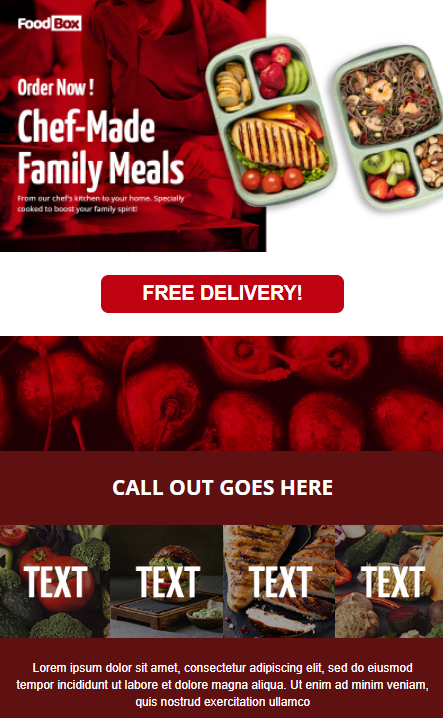 Restaurant Marketing Email Example for Free Delivery