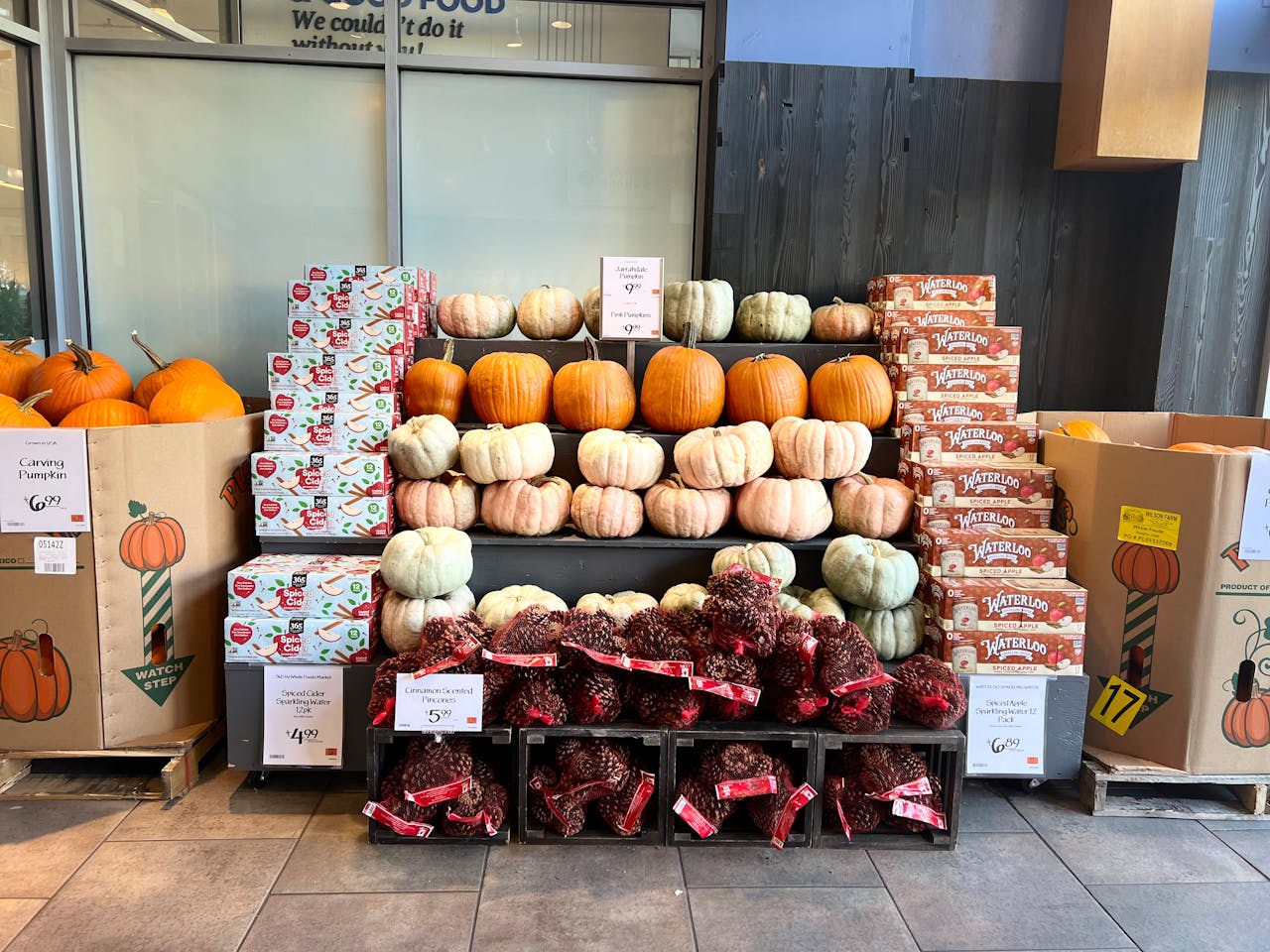 Thanksgiving merchandise for sale at a restaurant