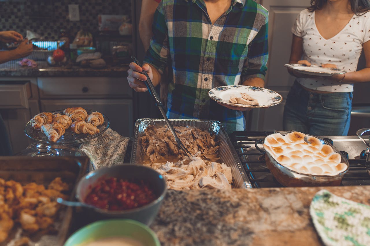 thanksgiving buffet feast at a restaurant